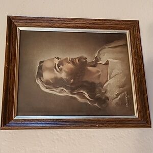 Framed Lithograph Warner Sallman 1940 Kriebel Bates 1941 Jesus Christian Art